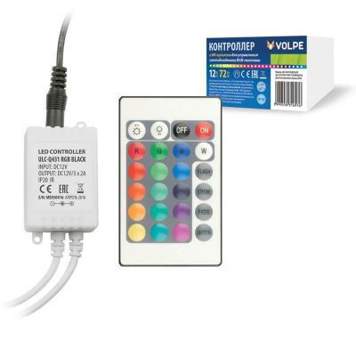 Контроллер для светодиодных лент RGB 12В (UL-00001113) Volpe ULC-Q431 RGB BLACK Контроллер для светодиодных лент RGB 12В (UL-00001113) Volpe ULC-Q431 RGB BLACK