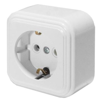 Розетка 2P+PE Stekker Брест белый 39689