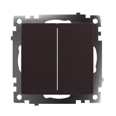 Выключатель двухклавишный Stekker Катрин шоколад 49019 Выключатель двухклавишный Stekker Катрин шоколад 49019