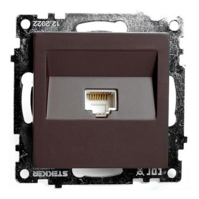 Розетка компьютерная RJ-45 Stekker Катрин шоколад 49023