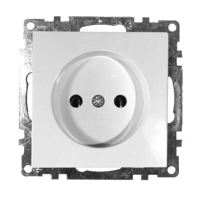 Розетка 2P со шторками Stekker Катрин белый 39303