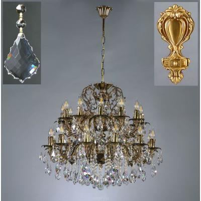 Ambiente 2118/12+12 AB Leaf Crystal GRANADA люстра подвесная хрустальная Ambiente 2118/12+12 AB Leaf Crystal GRANADA люстра подвесная хрустальная