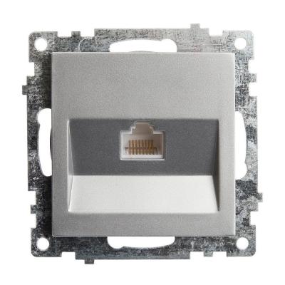 Розетка компьютерная RJ-45 Stekker Катрин серебро 39585