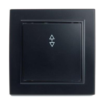 Переключатель одноклавишный Stekker Эрна черный 39619