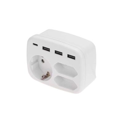 Тройник электрический 16А с/з + 2х2,5А + 3хUSB-A 2,4А + USB Type-C 3А REXANT 11-1250
