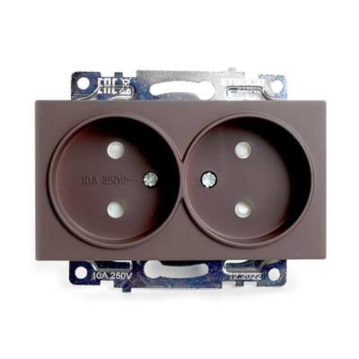 Розетка двухместная с защитной шторкой Stekker Катрин шоколад 49026 Розетка двухместная с защитной шторкой Stekker Катрин шоколад 49026