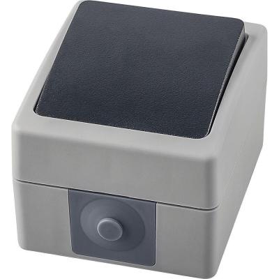 Переключатель одноклавишный Stekker Велен серый-графит 32756