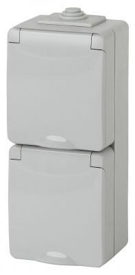 Розетка ЭРА Эксперт 2х2P E IP65 16A 250V 11-2607-03 Б0036002