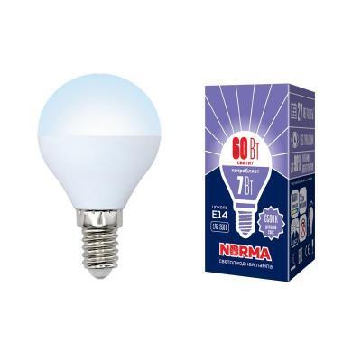 Лампа светодиодная (UL-00003818) E14 7W 6500K матовая LED-G45-7W/DW/E14/FR/NR Лампа светодиодная (UL-00003818) E14 7W 6500K матовая LED-G45-7W/DW/E14/FR/NR
