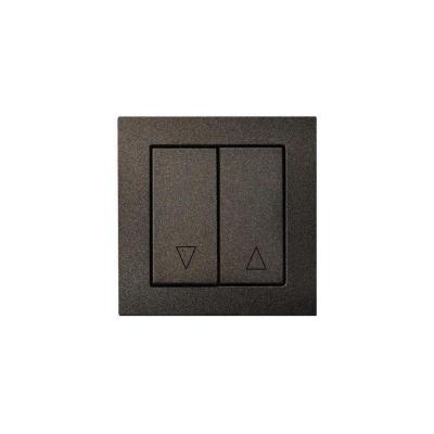 Выключатель жалюзи двухклавишный Liregus Retro антрацит 28-1101