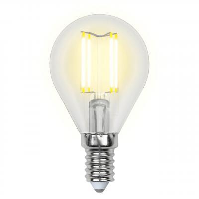 Лампа светодиодная филаментная (UL-00002207) Uniel E14 6W 4000K прозрачная LED-G45-6W/NW/E14/CL GLA01TR