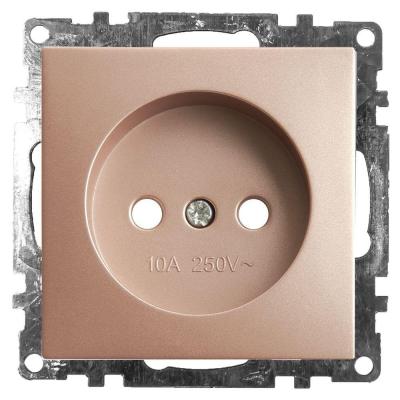 Розетка 2P со шторками Stekker Катрин шампань 39595