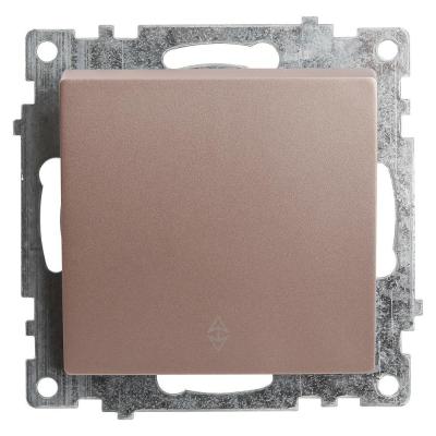 Переключатель перекрестный одноклавишный Stekker Катрин шампань 49179