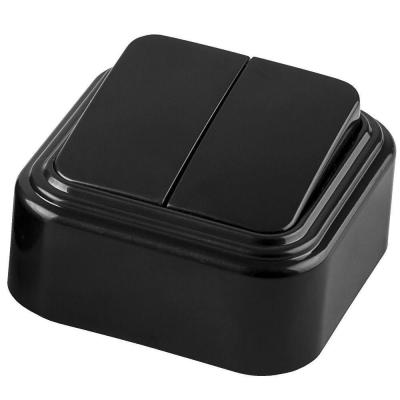 Выключатель двухклавишный Stekker Брест белый 32745