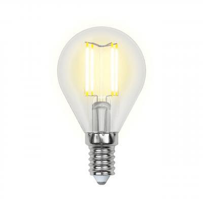 Лампа светодиодная филаментная (UL-00001371) Uniel E14 6W 4000K прозрачная LED-G45-6W/NW/E14/CL PLS02WH Лампа светодиодная филаментная (UL-00001371) Uniel E14 6W 4000K прозрачная LED-G45-6W/NW/E14/CL PLS02WH