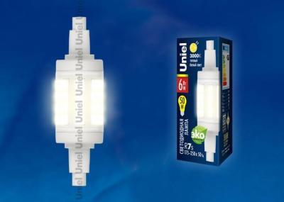 Лампа светодиодная (UL-00001554) Uniel R7s 6W 3000K прозрачная LED-J78-6W/WW/R7s/CL PLZ06WH Лампа светодиодная (UL-00001554) Uniel R7s 6W 3000K прозрачная LED-J78-6W/WW/R7s/CL PLZ06WH