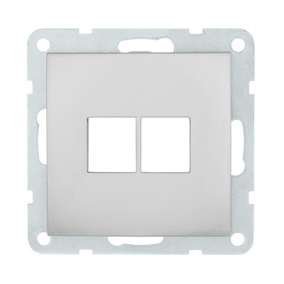 Накладка с суппортом розетки компьютерной и телефонной на 2 входа БЕЗ разъема LK Studio LK60 866203-0